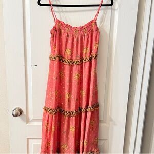Pink Maxi Dress by FARM Rio with Palm Tree Print